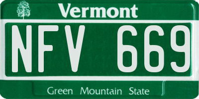 VT license plate NFV669