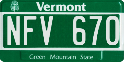 VT license plate NFV670