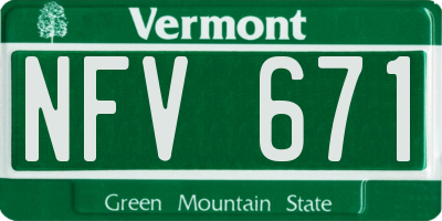 VT license plate NFV671