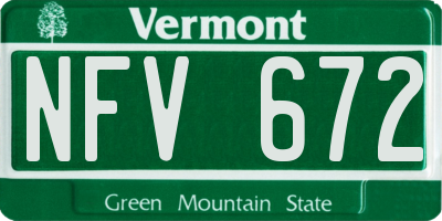 VT license plate NFV672