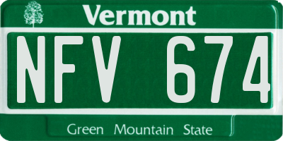 VT license plate NFV674