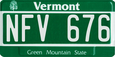 VT license plate NFV676
