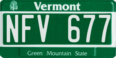 VT license plate NFV677