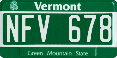 VT license plate NFV678