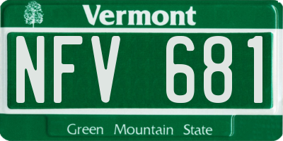 VT license plate NFV681