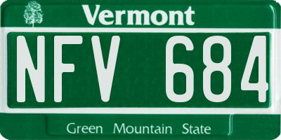 VT license plate NFV684