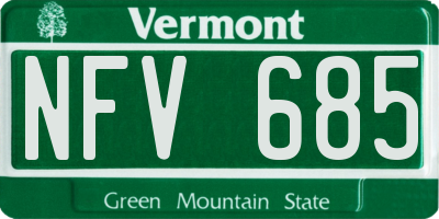 VT license plate NFV685