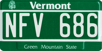 VT license plate NFV686