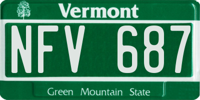 VT license plate NFV687