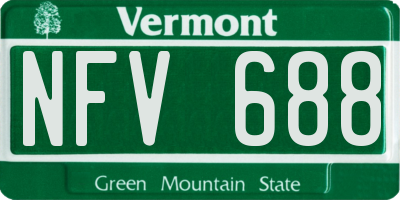 VT license plate NFV688