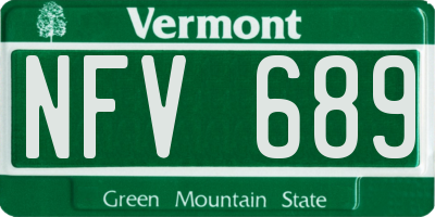 VT license plate NFV689