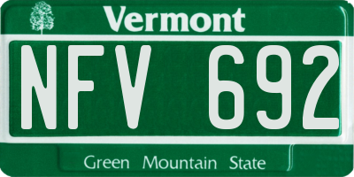 VT license plate NFV692