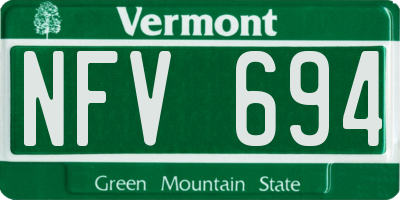 VT license plate NFV694