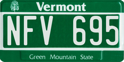 VT license plate NFV695