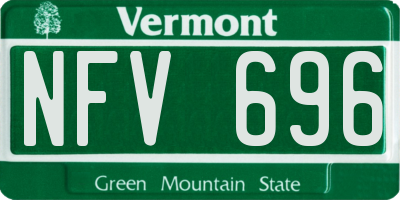 VT license plate NFV696