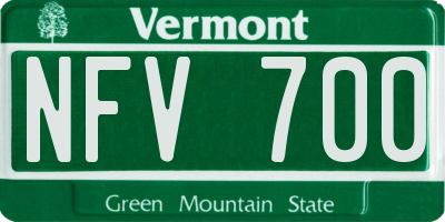 VT license plate NFV700
