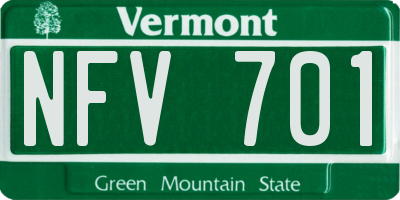 VT license plate NFV701