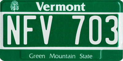 VT license plate NFV703