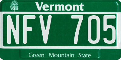 VT license plate NFV705