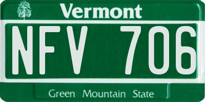 VT license plate NFV706