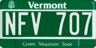 VT license plate NFV707