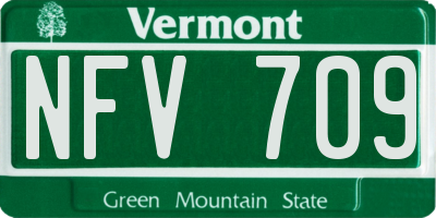 VT license plate NFV709