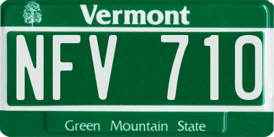 VT license plate NFV710
