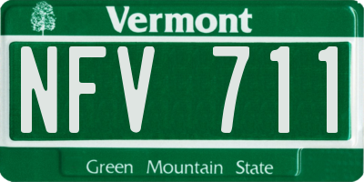 VT license plate NFV711