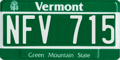 VT license plate NFV715