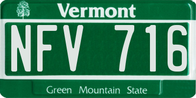 VT license plate NFV716