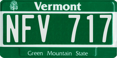 VT license plate NFV717