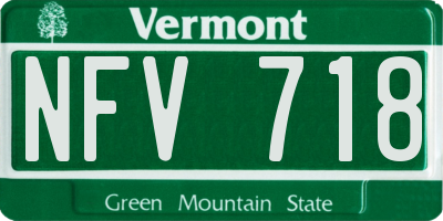 VT license plate NFV718