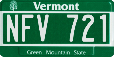 VT license plate NFV721