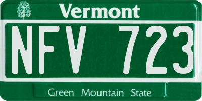 VT license plate NFV723