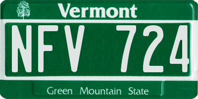 VT license plate NFV724