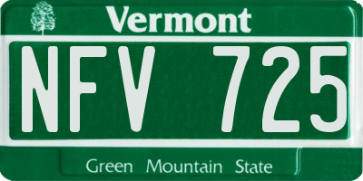 VT license plate NFV725