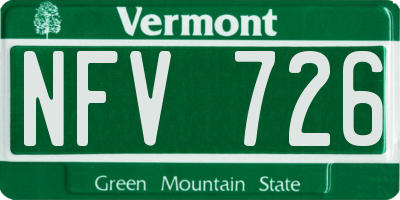 VT license plate NFV726