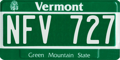VT license plate NFV727