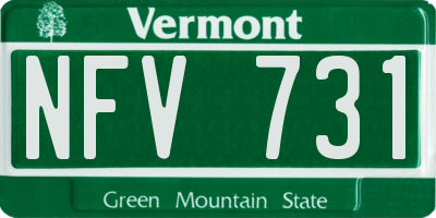 VT license plate NFV731