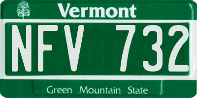 VT license plate NFV732