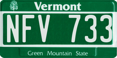 VT license plate NFV733