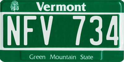 VT license plate NFV734