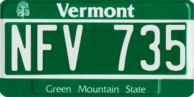 VT license plate NFV735