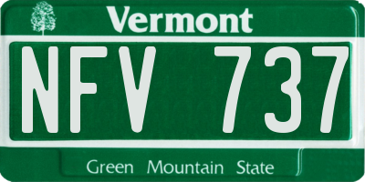 VT license plate NFV737