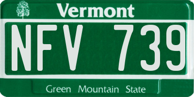 VT license plate NFV739