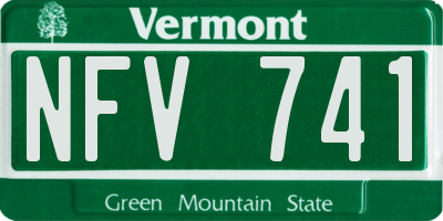 VT license plate NFV741