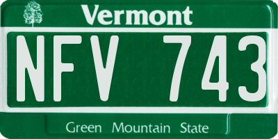 VT license plate NFV743