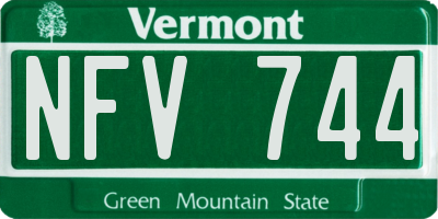 VT license plate NFV744