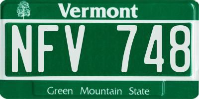 VT license plate NFV748