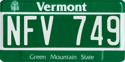 VT license plate NFV749
